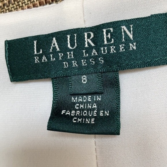 Ralph Lauren front drape asymmetric neck black and white dress - Picture 4 of 7